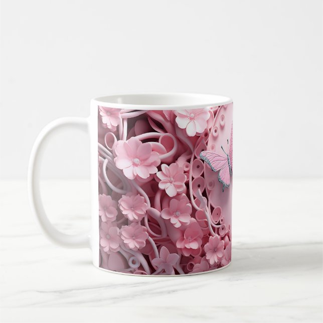 Schöne Blumendesign Coffee Tasse (Links)