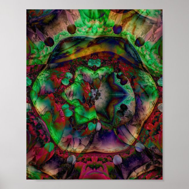 Schöne Blumenexplosion Abstrakt Poster (Vorne)