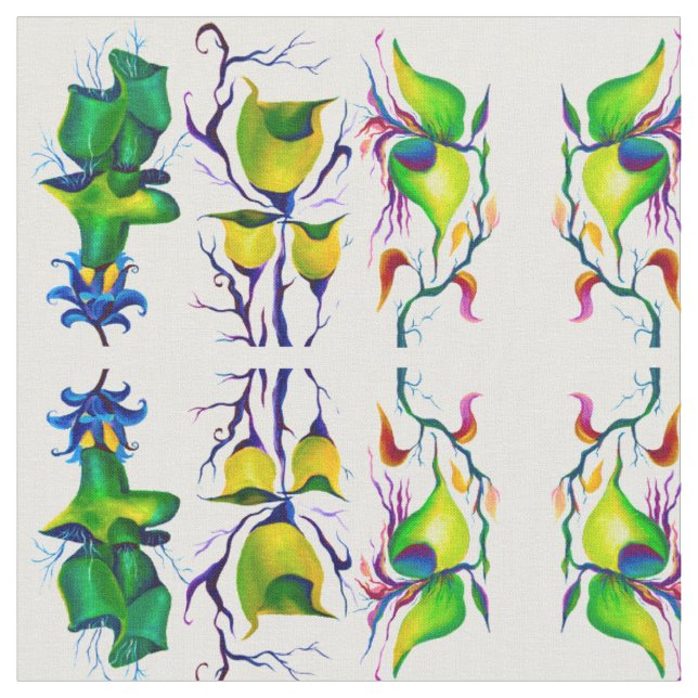 Schöne Blumenfarben Grüne Farben Stoff (Nahaufnahme)