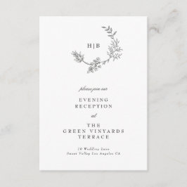 Schöne blumengeschmückte Wraath Hochzeitsempfehlun Begleitkarte