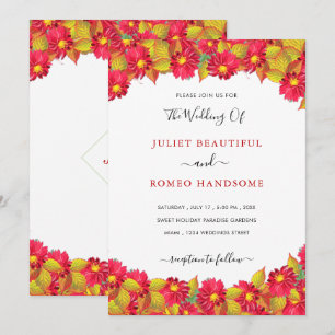 Schöne Blumengrün Einladung zur Hochzeit