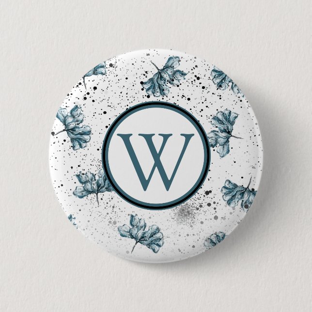 Schöne Blumengrunge Button (Vorderseite)