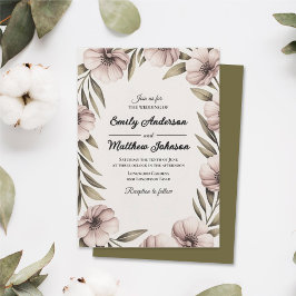 Schöne Blumenhochzeit Einladung