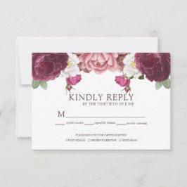 Schöne Blumenhochzeit RSVP Karte