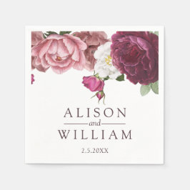 Schöne Blumenhochzeit Serviette