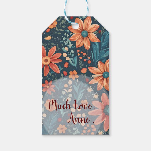 Schöne Blumeninspirierung Geschenkanhänger (Vorderseite)