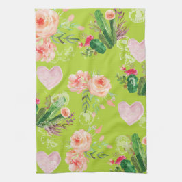 Schöne Blumenkaktus Geschirrtuch