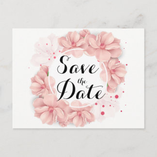 Schöne Blumenkarte Save the Date Postkarte