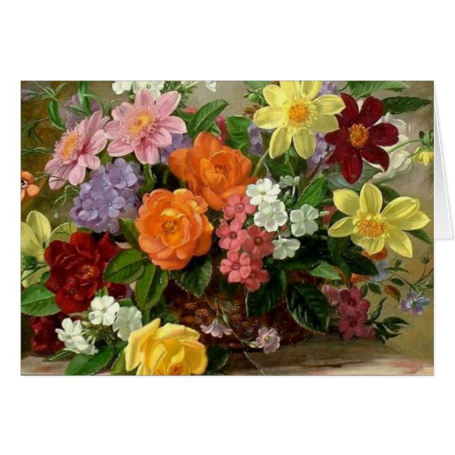 schöne Blumenkunstkarte (Vorderseite (Horizontal))