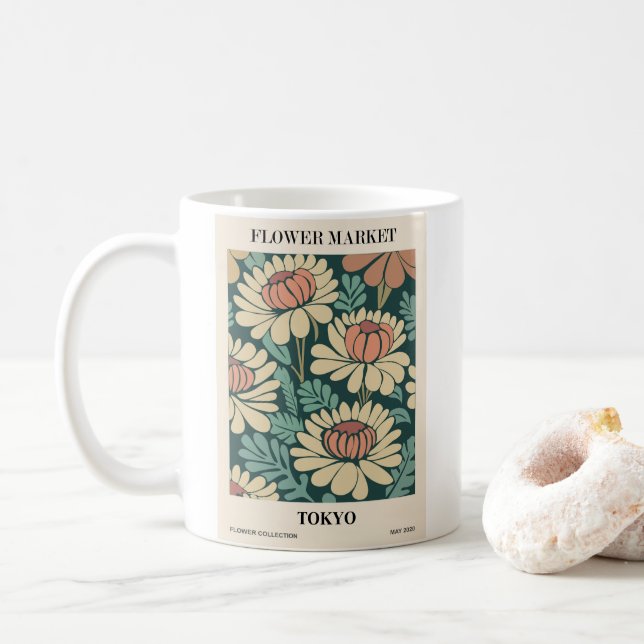 Schöne Blumenmarktgestaltung  Kaffeetasse (Mit Donut)