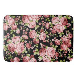 Schöne Blumenmuster-Rose mit grünen Folien Badematte