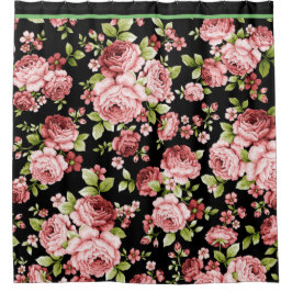 Schöne Blumenmuster-Rose mit grünen Folien Duschvorhang