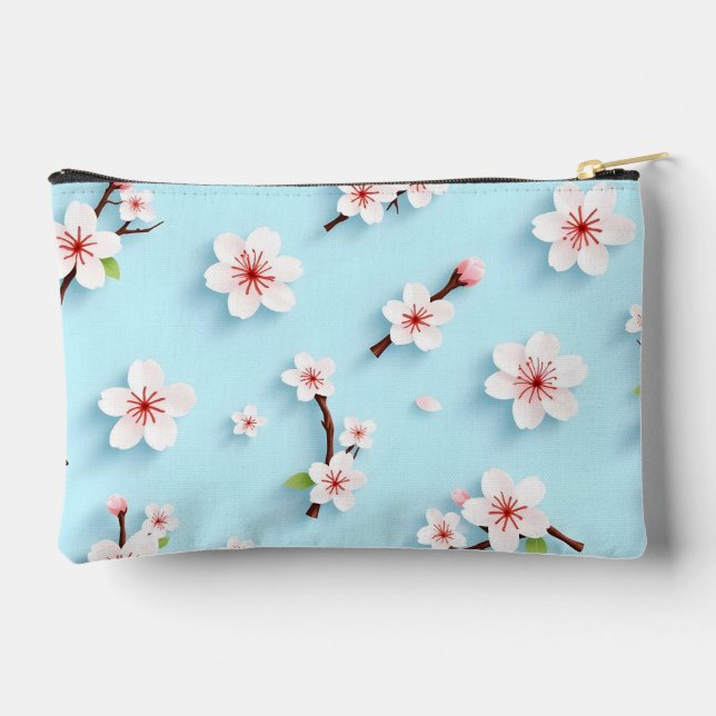 Schöne Blumenmuster Zubehörtasche (Rückseite)