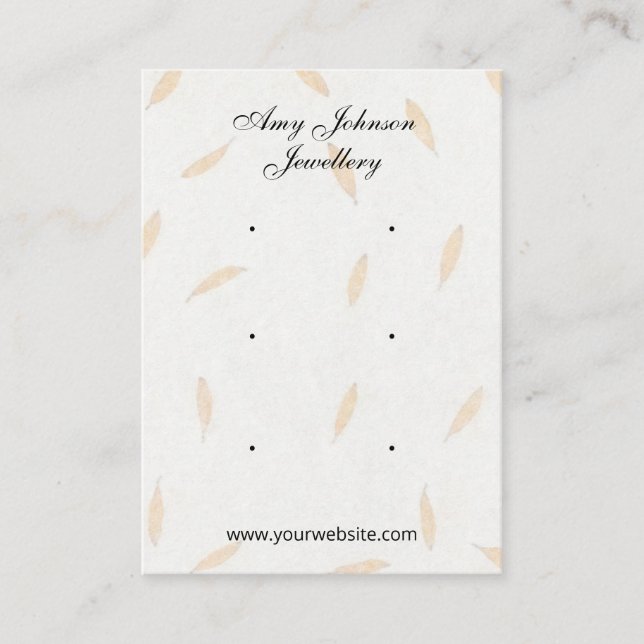 Schöne Blumenpapiere Ohrringe Display-Karten Visitenkarte (Vorderseite)