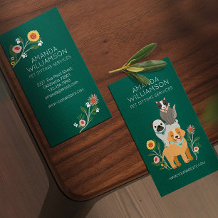 Schöne Blumenpflege und Pflegedienste für Katzen G Visitenkarte