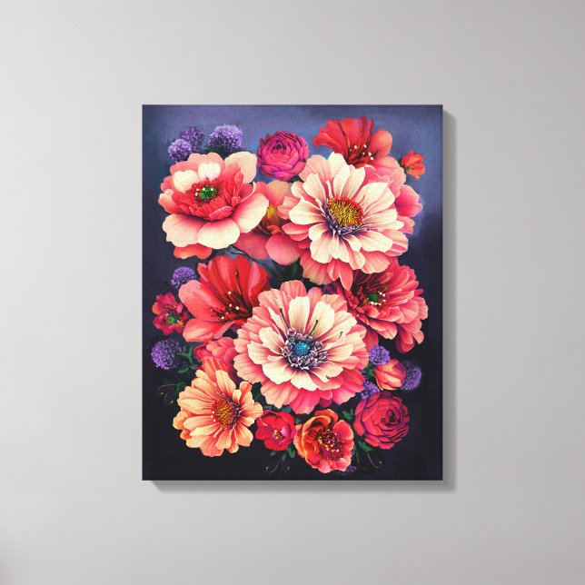Schöne BlumenprachtStretched Canvas Print Leinwanddruck (Vorderseite)