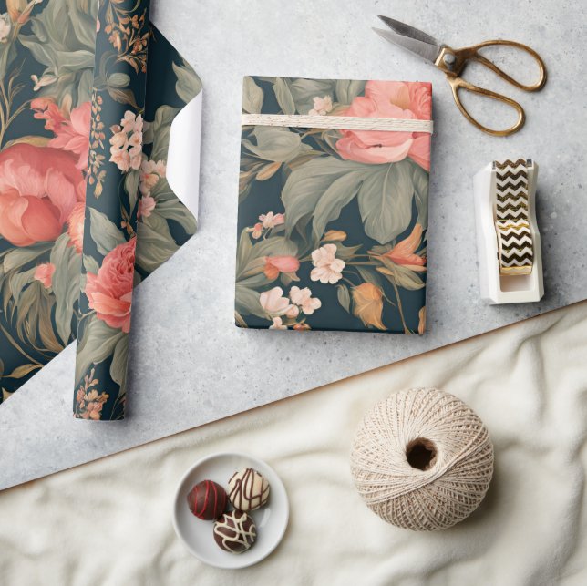 Schöne Blumenrose Blumen Geschenkpapier (Kunsthandwerk)