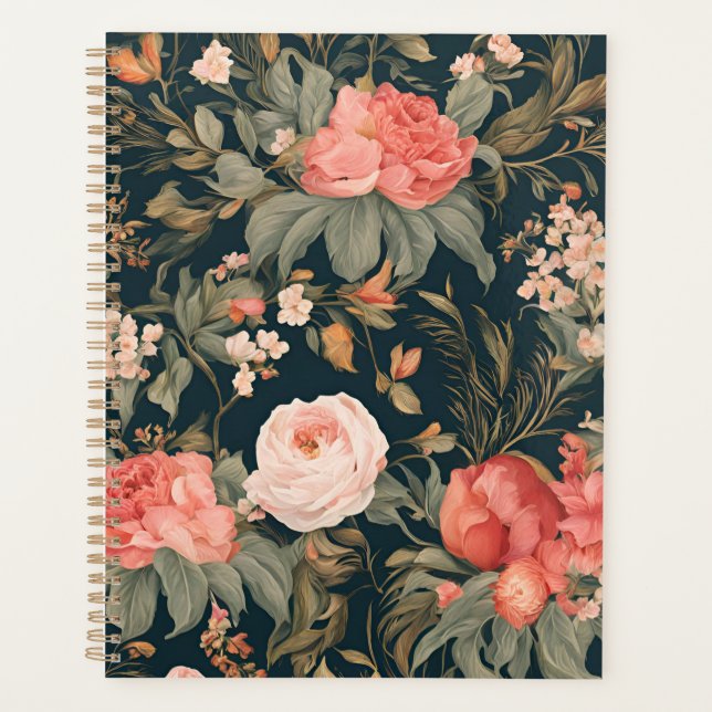 Schöne Blumenrose Blumen Wasserfarbe Gemalt Planer (Vorderseite)