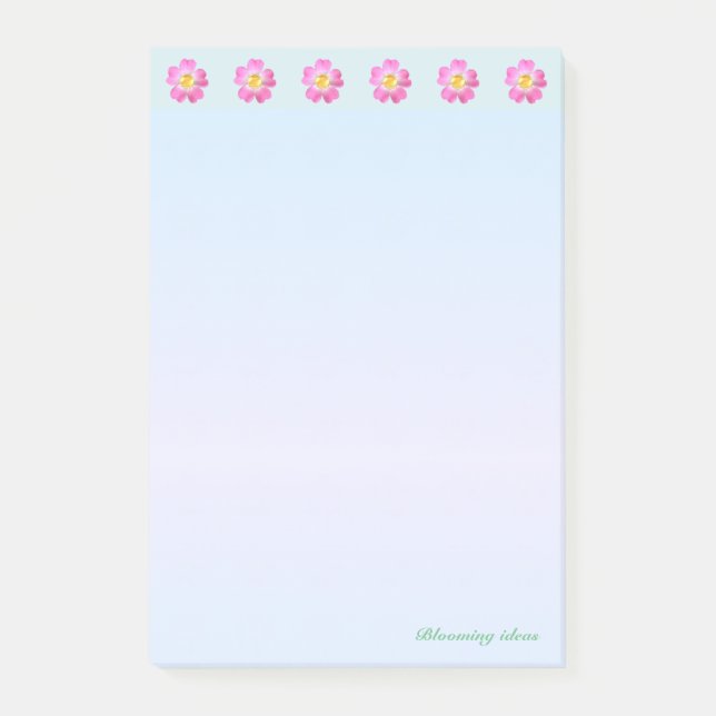 Schöne Blumenüberschrift Post-it Klebezettel (Vorderseite)