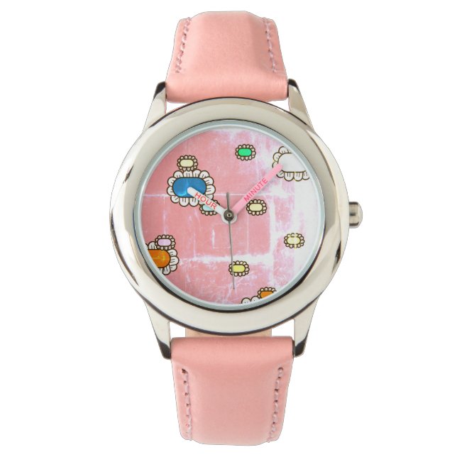 schöne Blumenuhr Armbanduhr (Vorderseite)