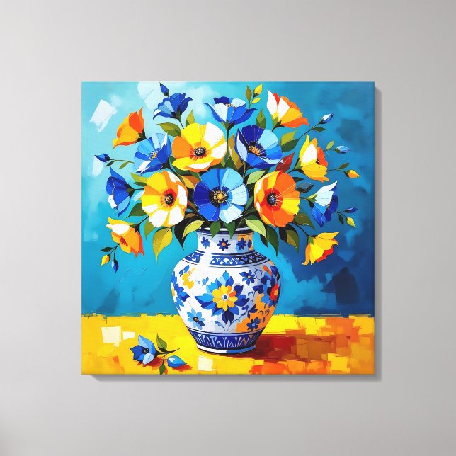 Schöne Blumenvase  Leinwanddruck (Vorderseite)