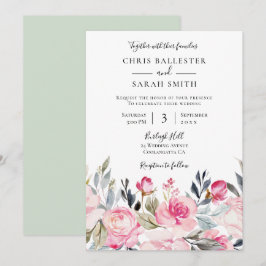 Schöne Blumenwetter-Hochzeit Einladung