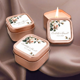 Schöne Blush Beige Öl Rose Hochzeit Quadratischer Aufkleber