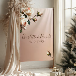 Schöne Blush Beige Öl Rose Hochzeit Wandteppich