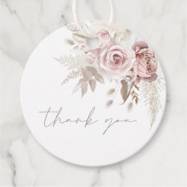 Schöne Blush Bloral Hochzeit Vielen Dank Geschenkanhänger