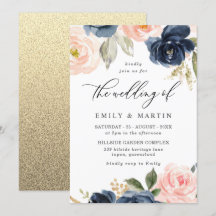 Schöne Blush & Navy Blumenfrühlings Hochzeit