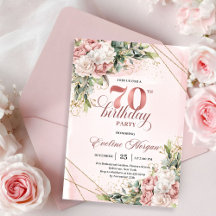 Schöne Blush-Pink-Wasserfarbe-Floral-70-Geburtstag