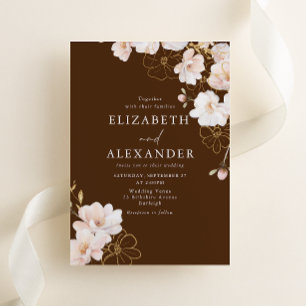 Schöne Blush-Wildblumen Atemberaubend Hochzeit Einladung