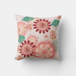 Schöne Blüte pfirsichfarbene Blume Sakura Garten Kissen