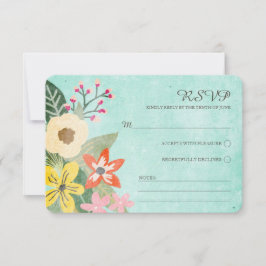 Schöne Blüten Wasserfarbe UAWG / Aqua RSVP Karte