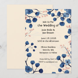 Schöne Blütenkirsche Hochzeitseinladung Einladung