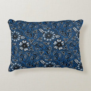 Schöne Boho-Blume   Classic Blue Dekokissen