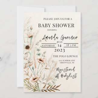 Schöne Boho Blume Kinderdusche Einladung