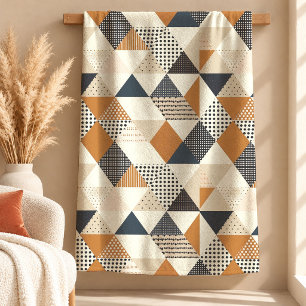 Schöne Boho-Geometrieformen Erdtöne Blanke Fleecedecke