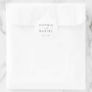Schöne Boho Minimalistisch Moderne Hochzeit Runder Aufkleber