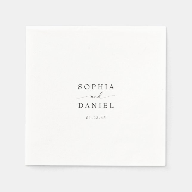 Schöne Boho Minimalistisch Moderne Hochzeit Serviette (Vorderseite)