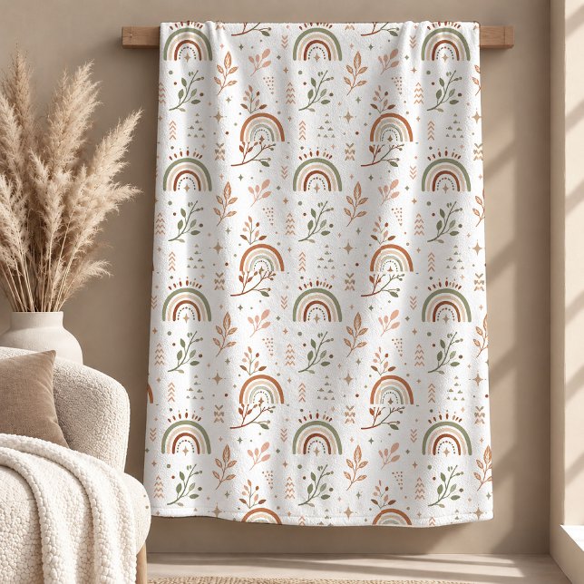 Schöne Boho-Regenbogen-Formen-Erde-Ton-Decke Fleecedecke (Beautiful Boho Rainbow Shapes Earthy Tone Blanket)