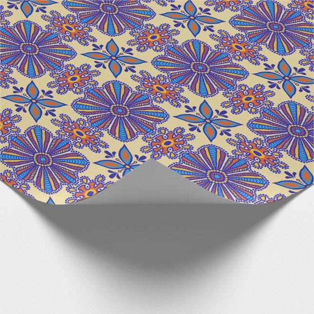 Schöne Boho Talavera Fliese Geschenkpapier (Ecke)
