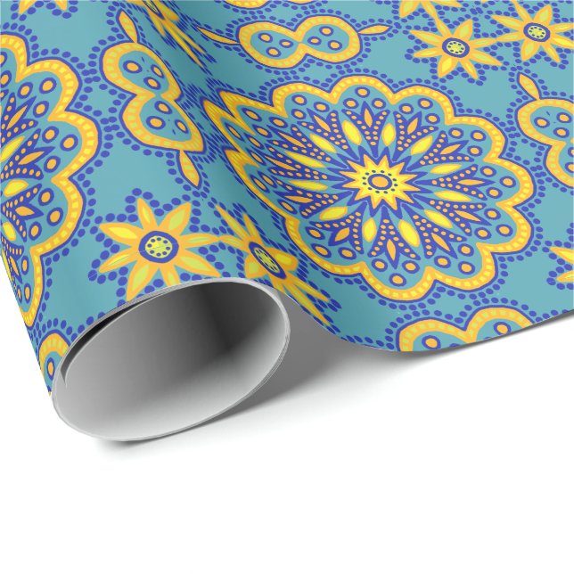 Schöne Boho Talavera Fliese Geschenkpapier (Rolleneckpunkt)