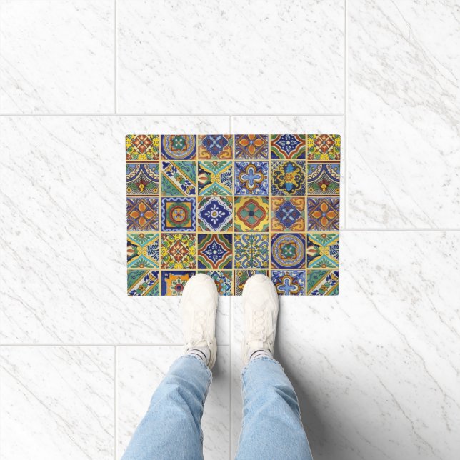 Schöne Boho-Talavera-Fliesen Fußmatte (Indoor)