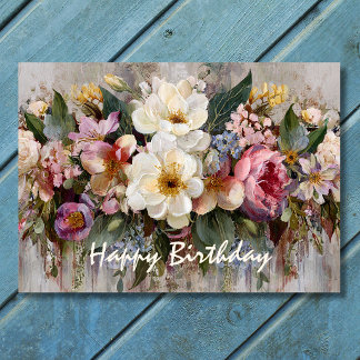 Schöne Boho-Wildblumen-Blumen-Geburtstag Karte
