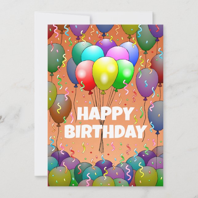 Schöne Bollons und Confetti Karte (Vorderseite)