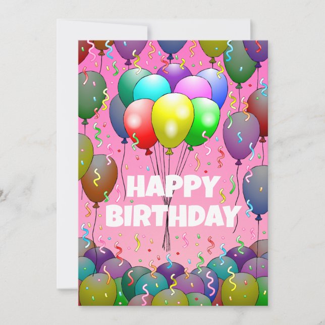 Schöne Bollons und Confetti Karte (Vorderseite)