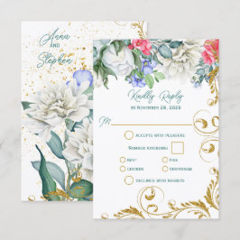 Schöne Botanicale mit Imitate Gold Wirbel UAWG RSVP Karte