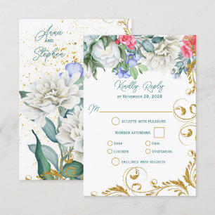 Schöne Botanicale mit Imitate Gold Wirbel UAWG RSVP Karte