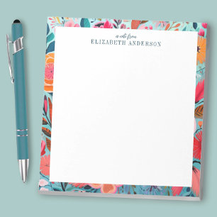 Schöne botanische girly Blumenrahmen  Notizblock